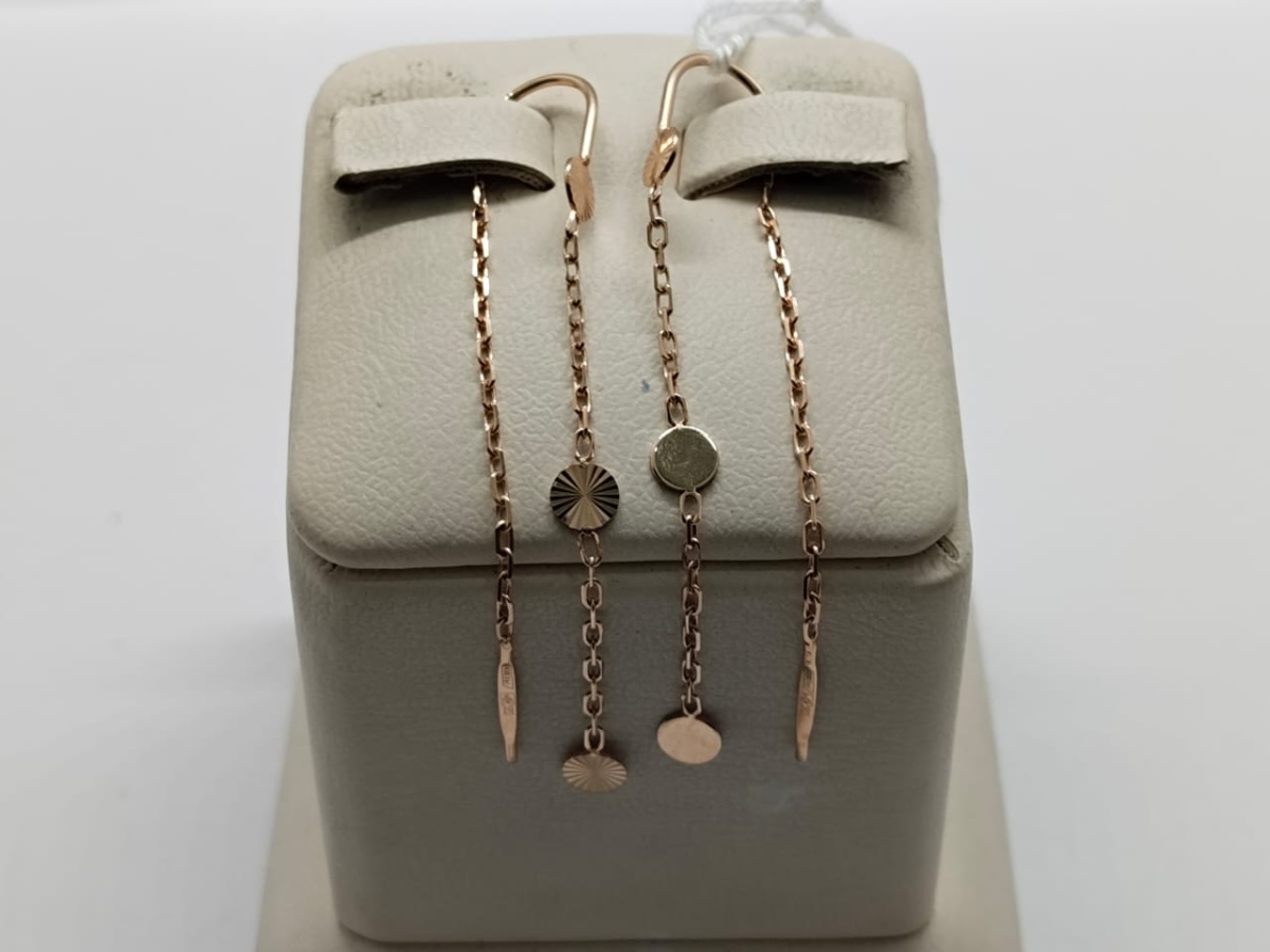 СБКМ585 СЕРЬГИ БЕЗ КАМНЯ (Au 585)