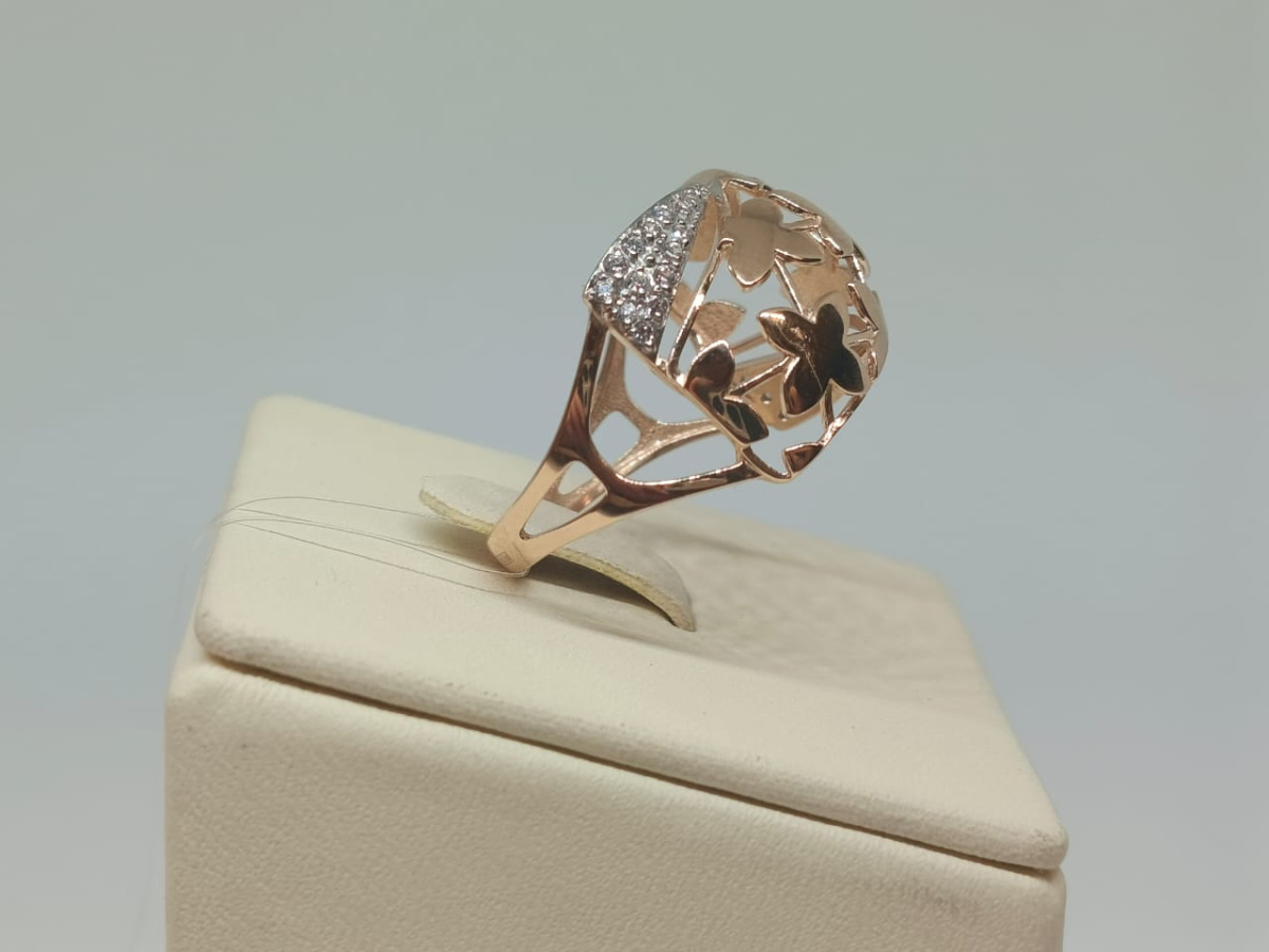 КОЛЬЦО С КАМНЯМИ (Au 585)