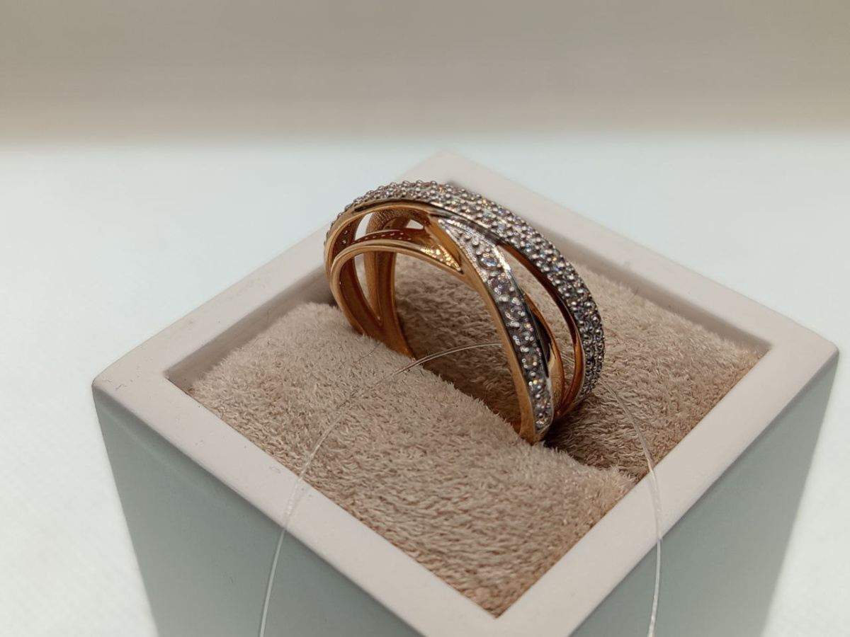 КОЛЬЦО С КАМНЯМИ (Au 585)