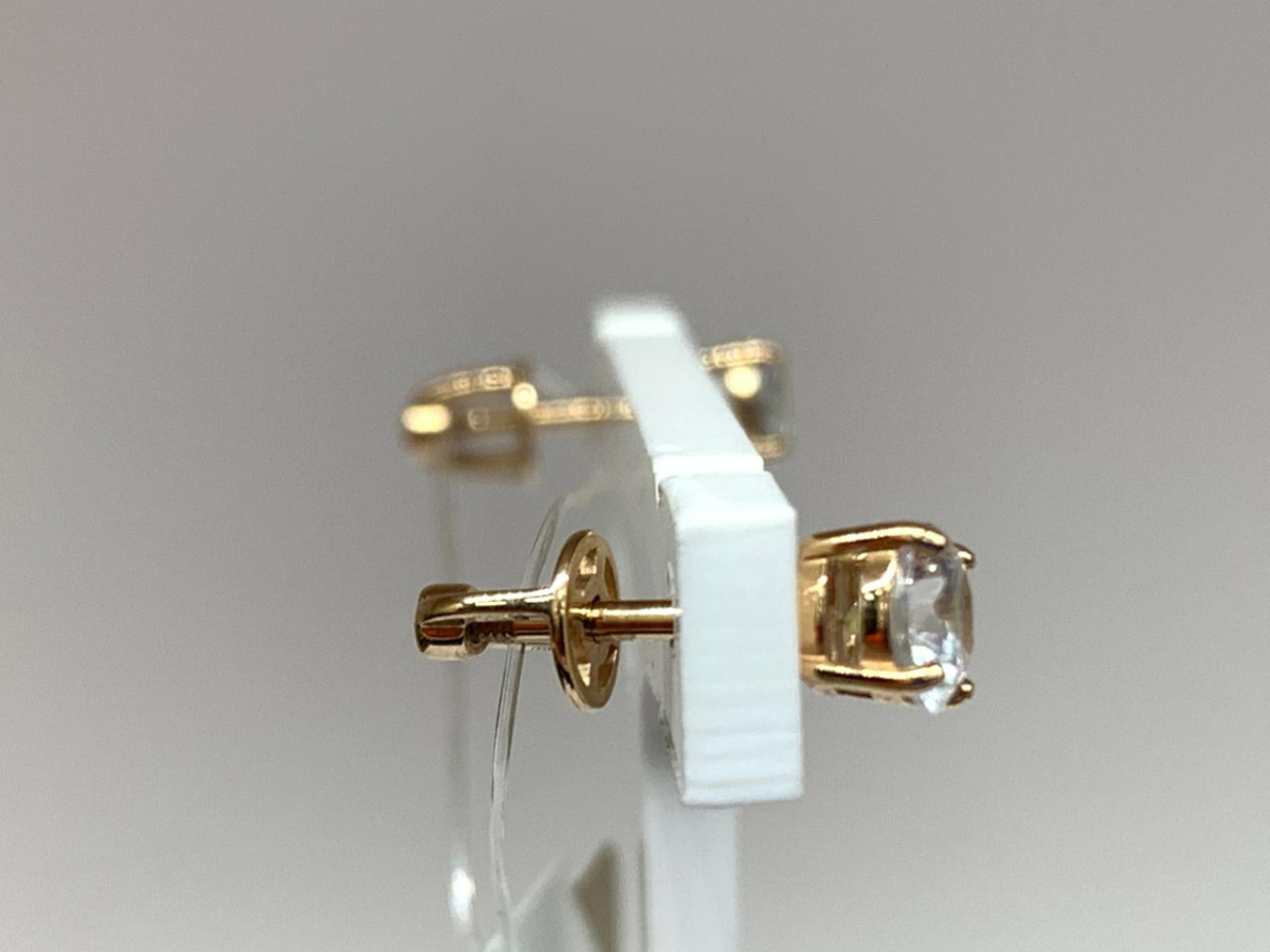 СЕРЬГИ ПУСЕТЫ с камнем (Au 585)