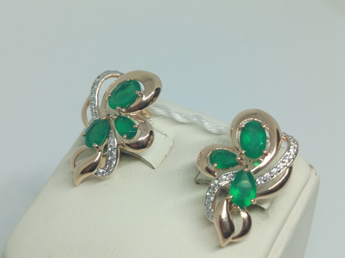 СКМИ585 СЕРЬГИ С КАМНЯМИ (Au 585)