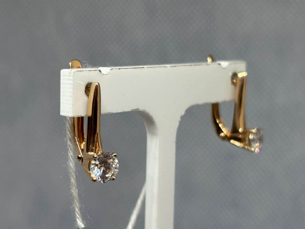 СЕРЬГИ С КАМНЕМ (Au 585)