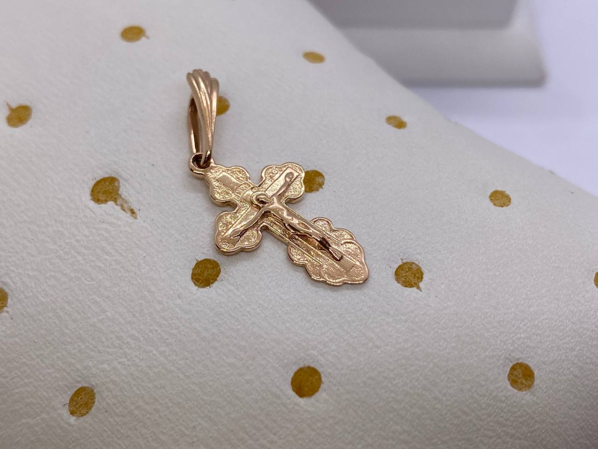 ПОДВЕСКА КРЕСТ БЕЗ КАМНЯ (Au 585)