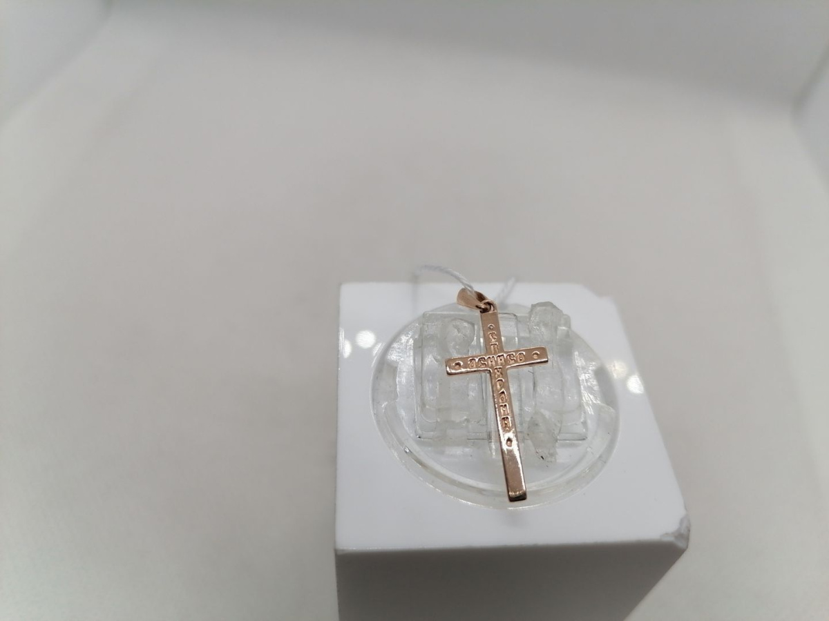 ПОДВЕСКА КРЕСТ С КАМНЕМ (Au 585)