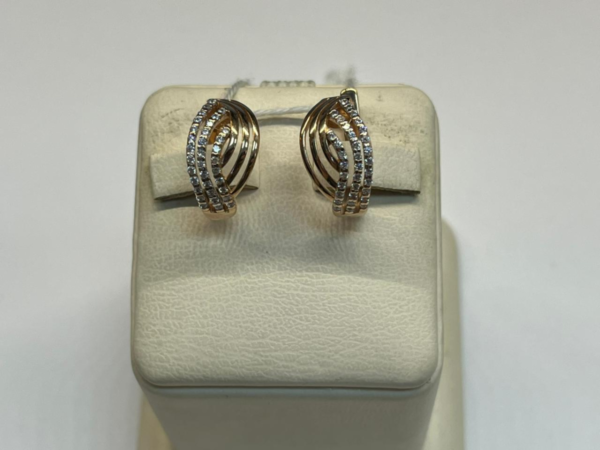 СКМИ585 СЕРЬГИ С КАМНЯМИ (Au 585)