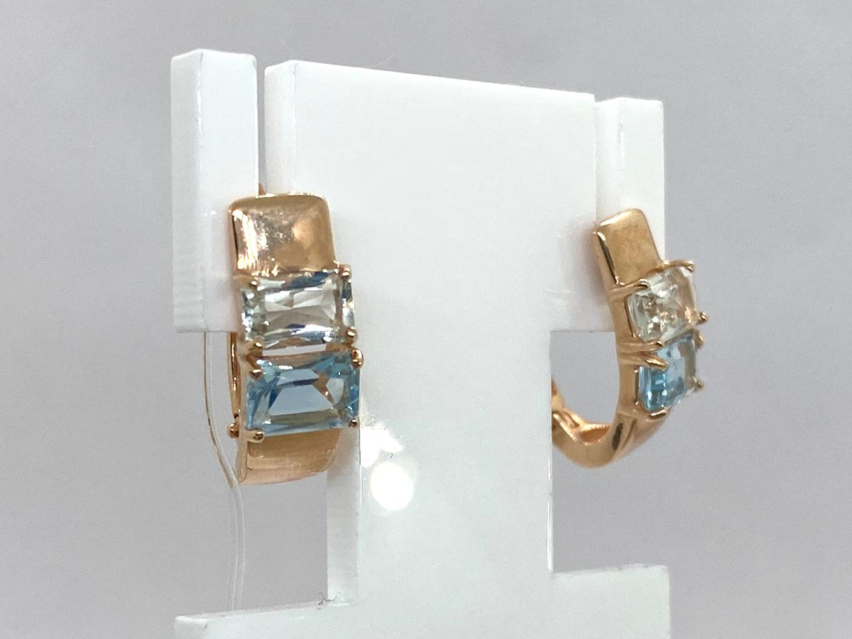 728651 СЕРЬГИ С КАМНЯМИ (Au 585)