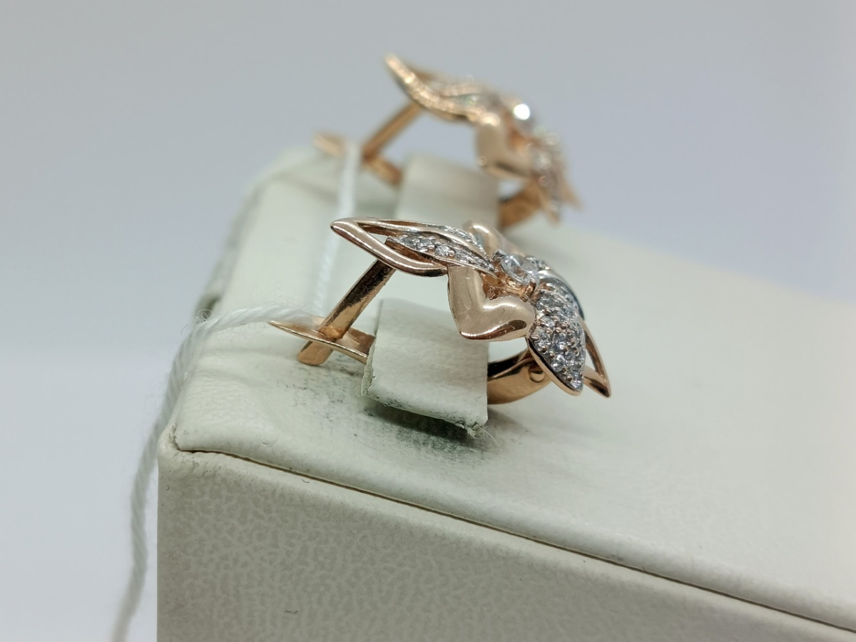 СКМИ585 СЕРЬГИ С КАМНЯМИ (Au 585)