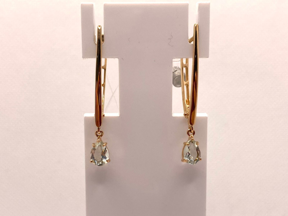 728681 СЕРЬГИ С КАМНЕМ (Au 585)