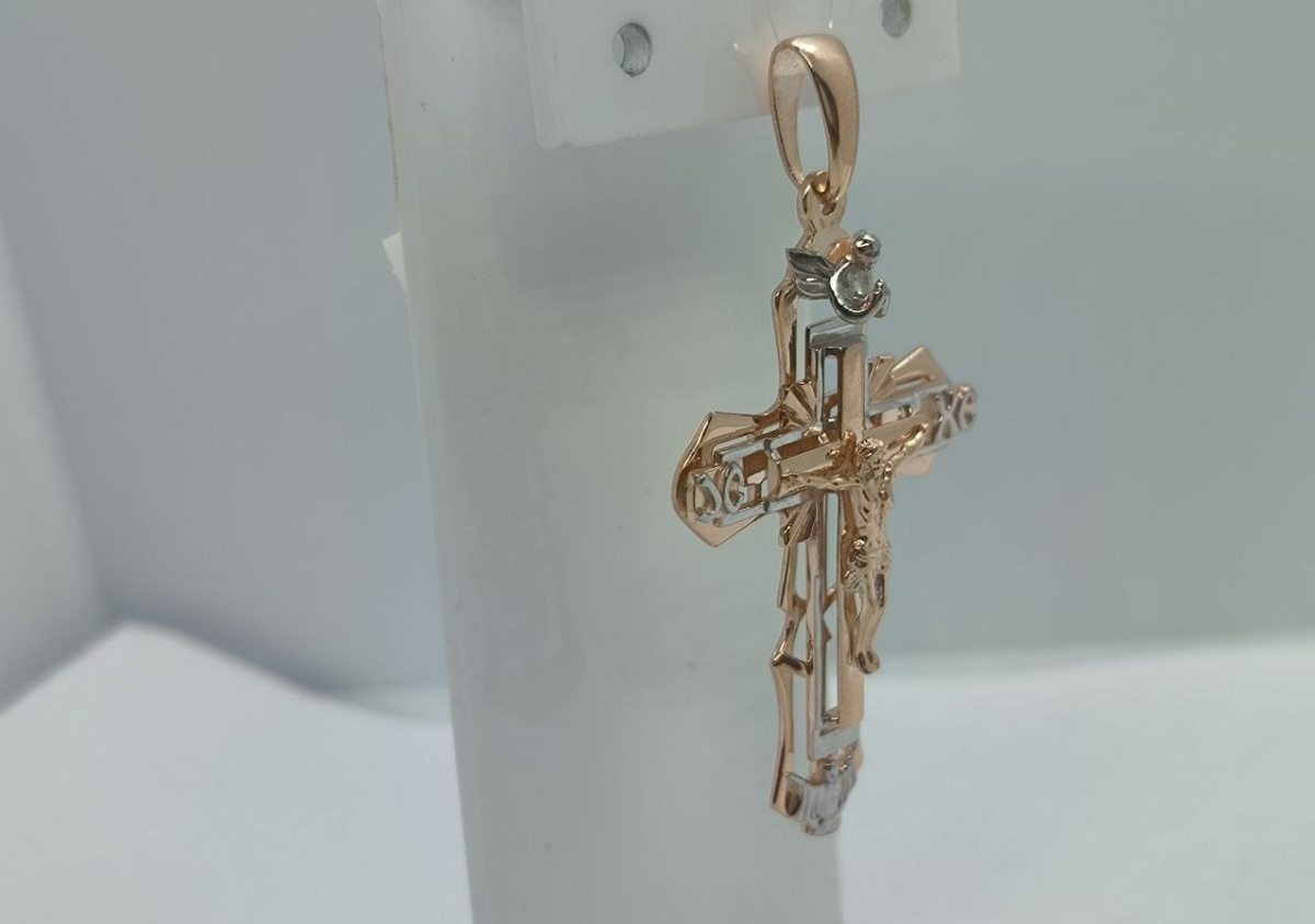 810-00371-10-00-00-00 ПОДВЕСКА КРЕСТ без камня (Au 585)