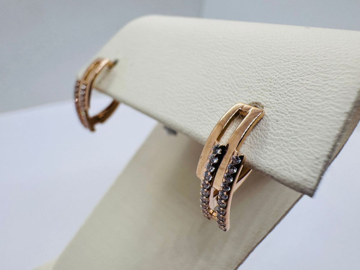 СКМИ585 СЕРЬГИ С КАМНЯМИ (Au 585)