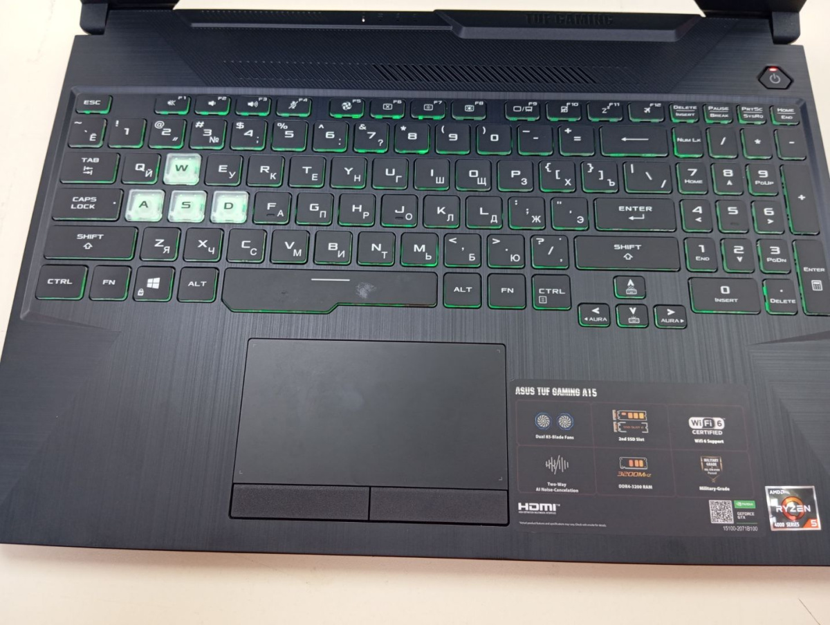 Ноутбук ASUS Gaming a15; Ryzen 5 4600H, GeForce GTX 1650, 8 Гб, 500 Гб, Нет
