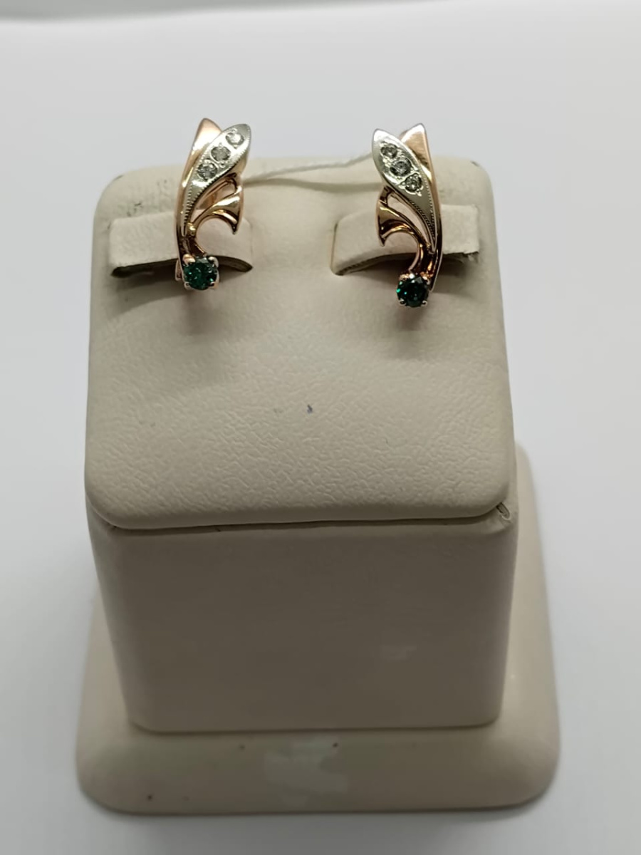 СКМИ585 СЕРЬГИ С КАМНЯМИ (Au 585)