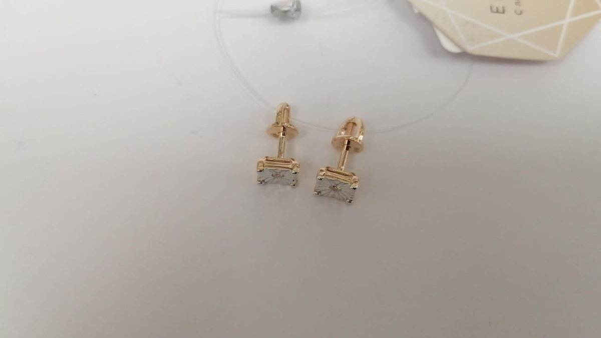 СЕРЬГИ ПУСЕТЫ с камнем (Au 585)