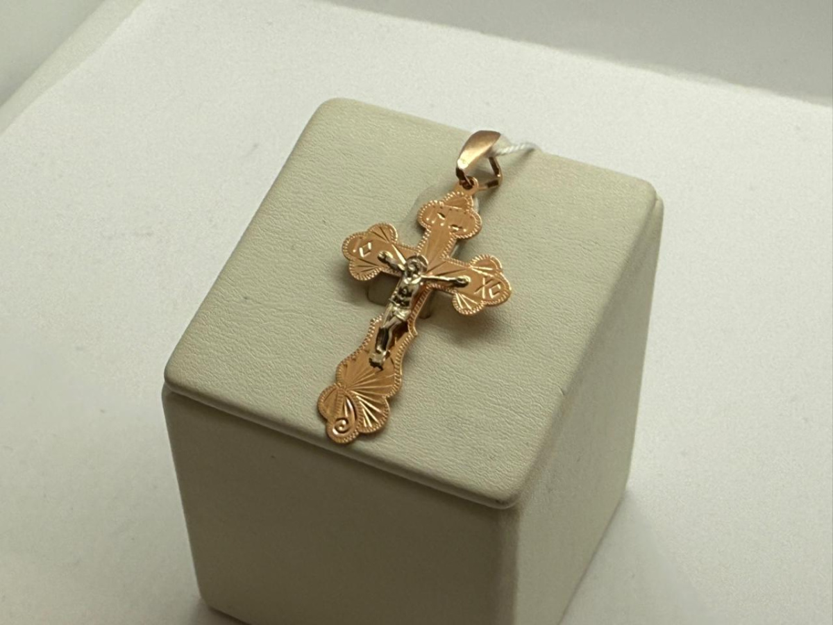 ПОДКБК585 ПОДВЕСКА КРЕСТ БЕЗ КАМНЯ (Au 585)