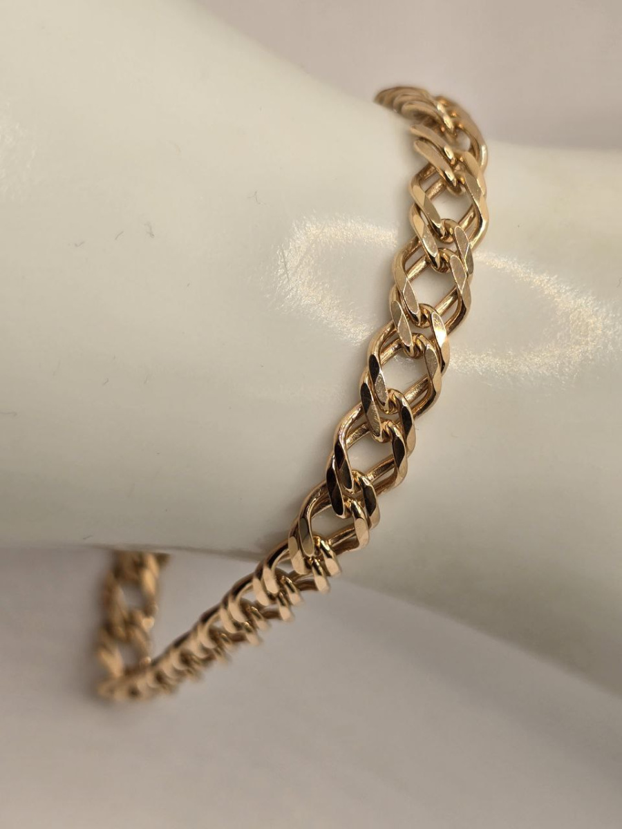 БРАСЛЕТ ПОЛНОВЕСНЫЙ Ромб двойной Au 585