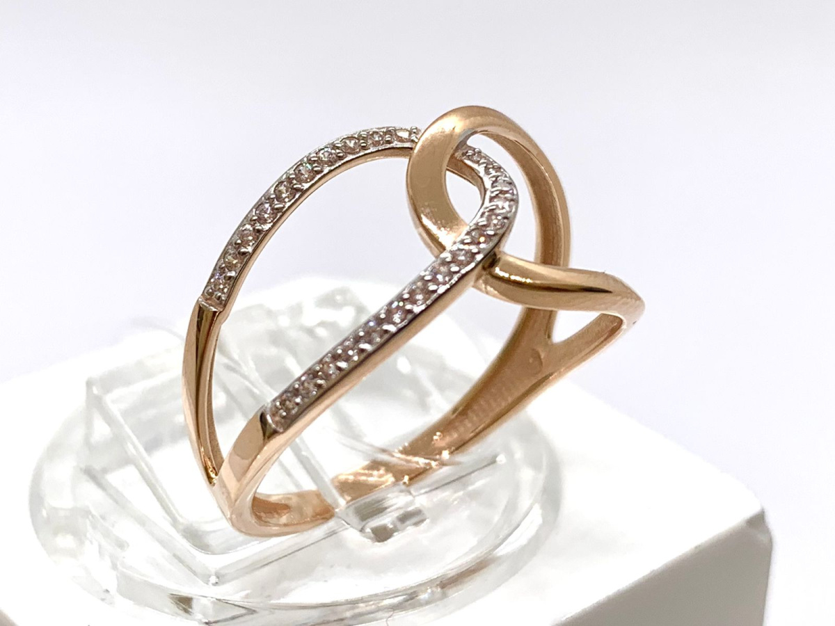 КОЛЬЦО С КАМНЯМИ (Au 585)