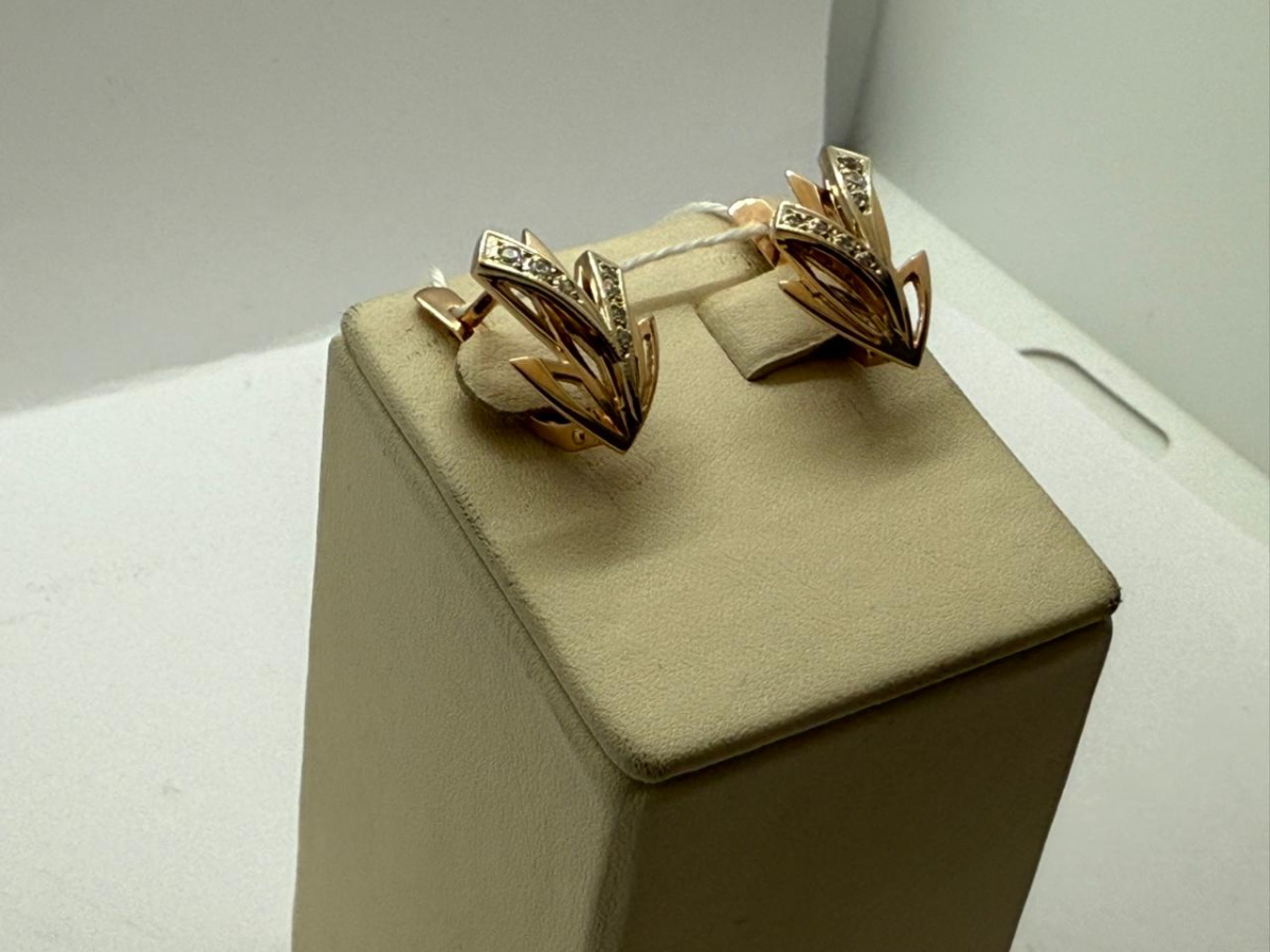 СКМИ585 СЕРЬГИ С КАМНЯМИ (Au 585)