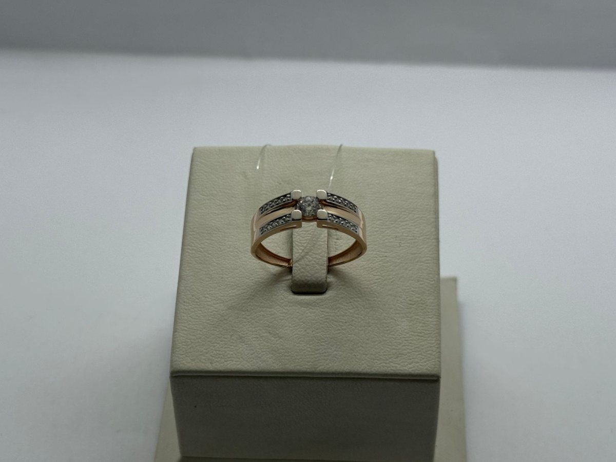 КОЛЬЦО С КАМНЯМИ (Au 585)