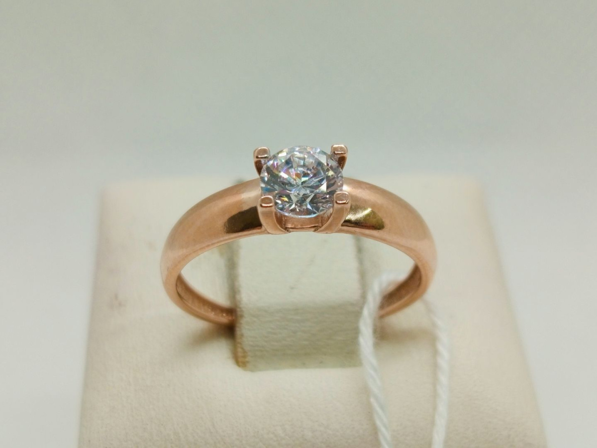 КОЛКМ375 КОЛЬЦО С КАМНЕМ (Au 375)