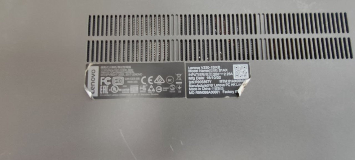 Ноутбук Lenovo 81AX; Core i5-7200U, Intel UHD Graphics 620, 4 Гб, Нет, 500 Гб