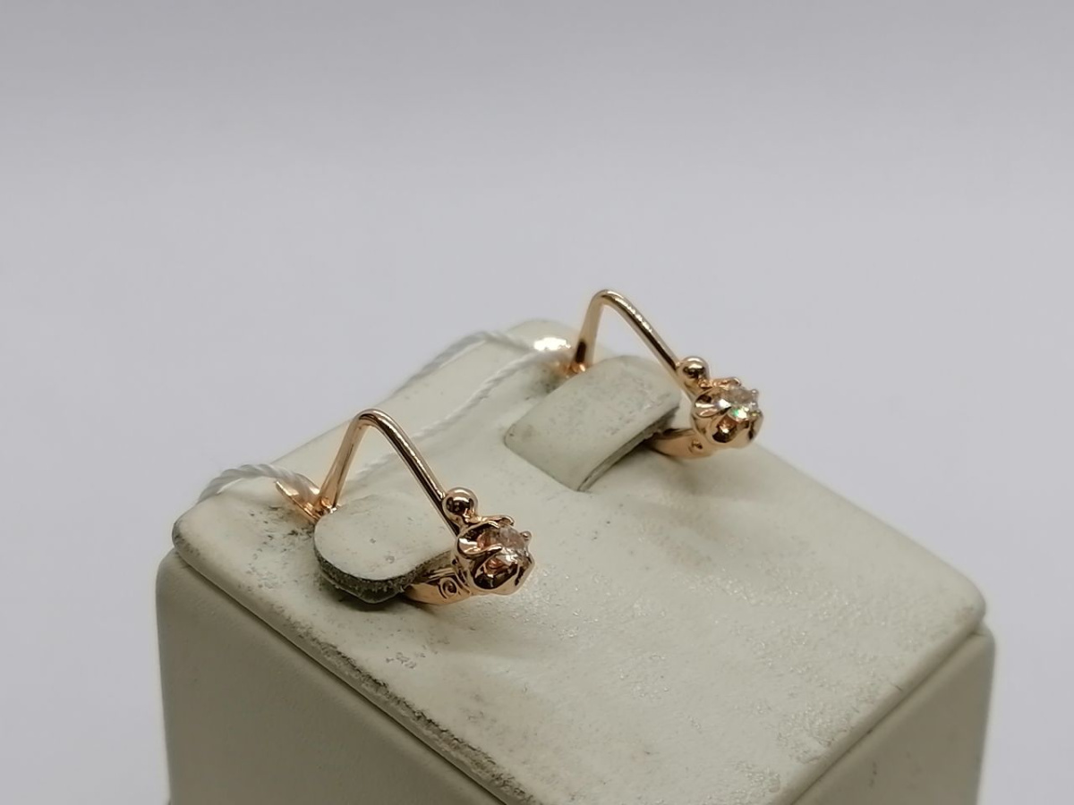 СЕРЬГИ С КАМНЕМ (Au 585)