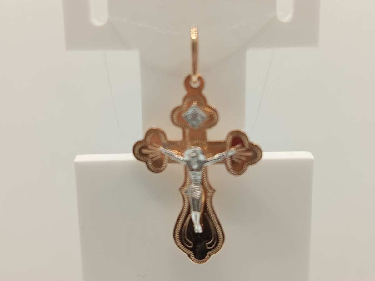 ПОДВЕСКА КРЕСТ без камня (Au 585)