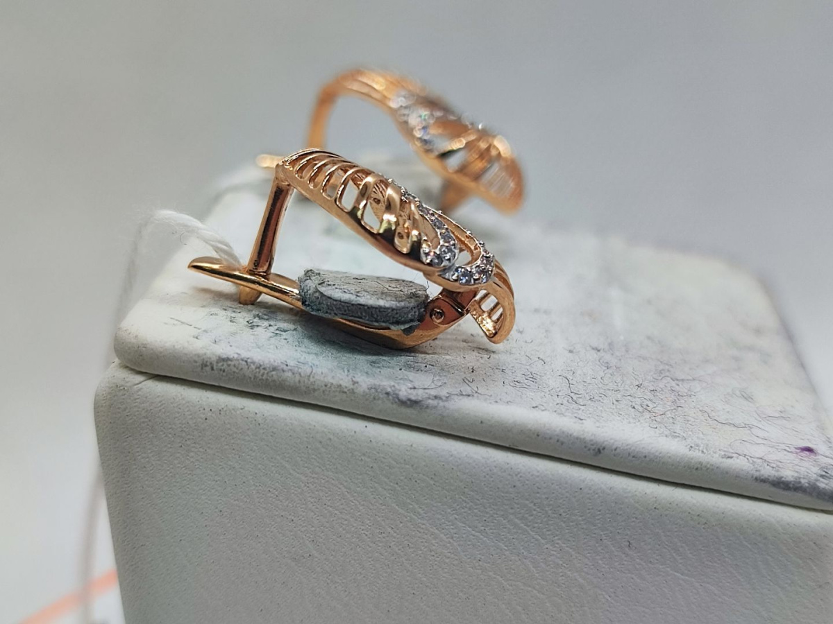 СКМИ585 СЕРЬГИ С КАМНЯМИ (Au 585)