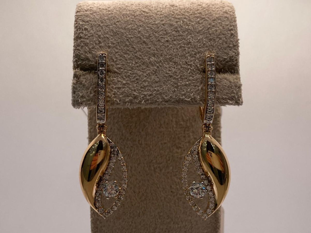 СКМИ585 СЕРЬГИ С КАМНЯМИ (Au 585)