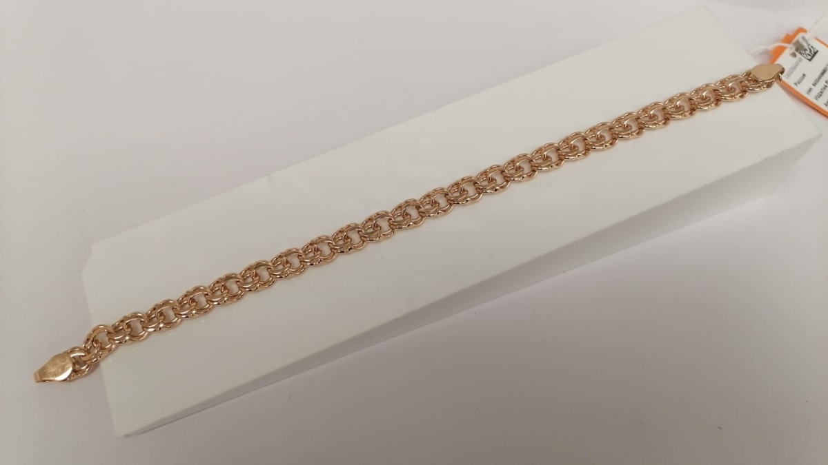 БЛБ585 БРАСЛЕТ ПОЛНОВЕСНЫЙ Бисмарк (Au 585)