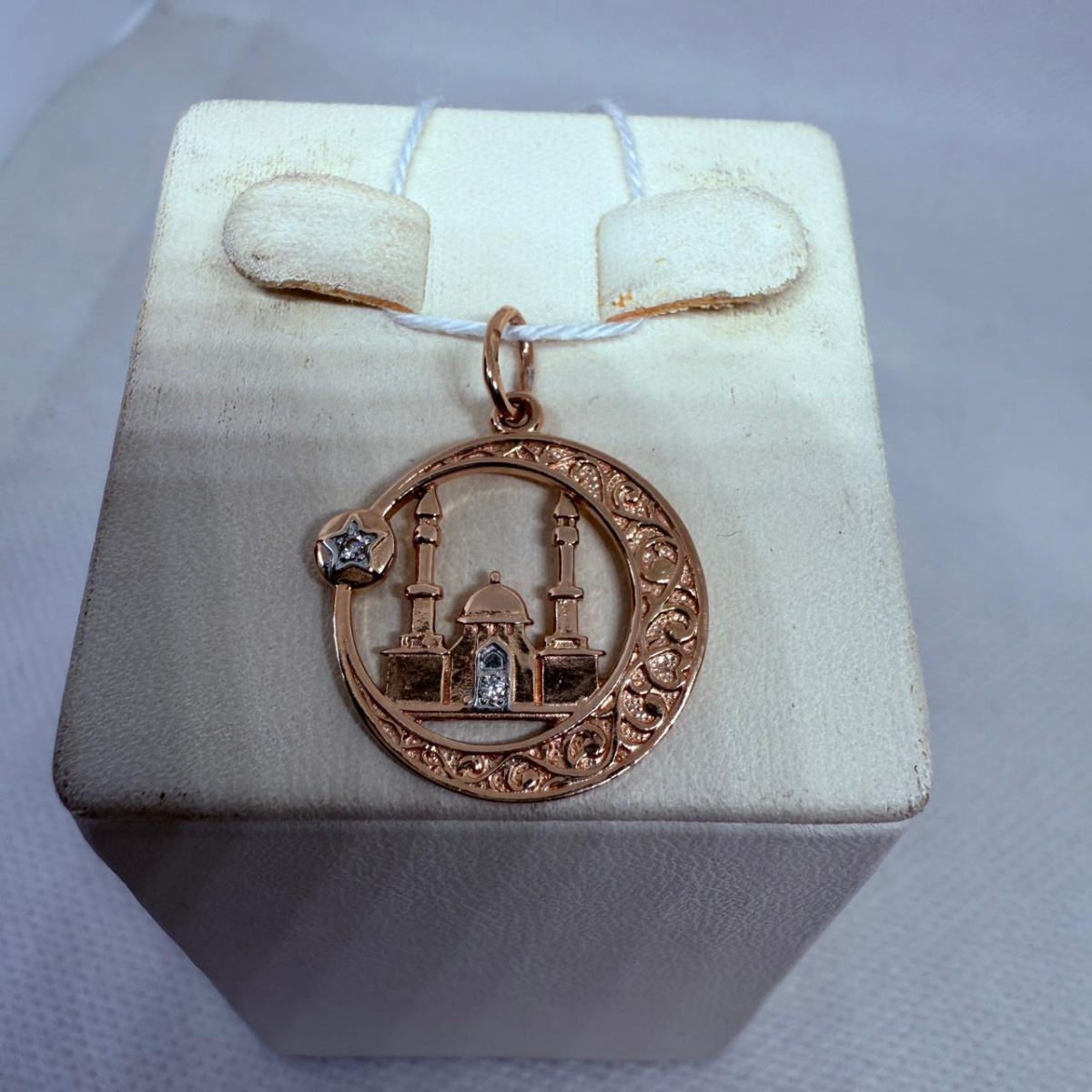 ПОДМКИ585 ПОДВЕСКА МЕЧЕТЬ С КАМНЯМИ (Au 585)