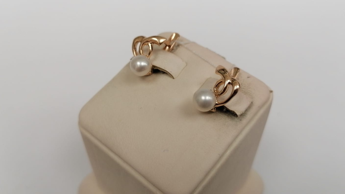 СКМ585 СЕРЬГИ С КАМНЕМ (Au 585)