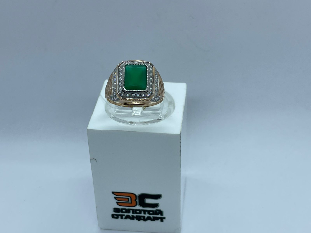 КОЛЬЦО ПЕЧАТКА с камнями (Au 585)