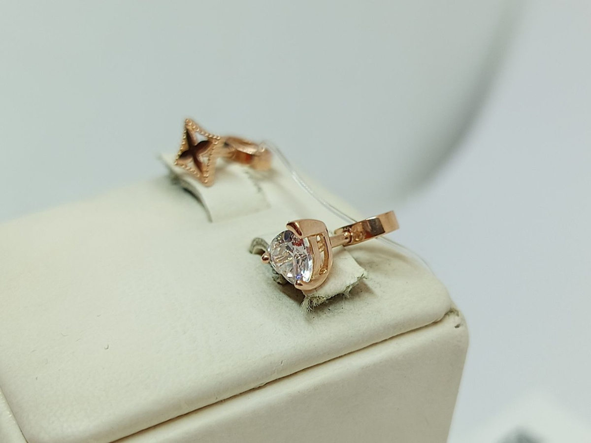 СЕРЬГИ ПУСЕТЫ с камнем (Au 585)