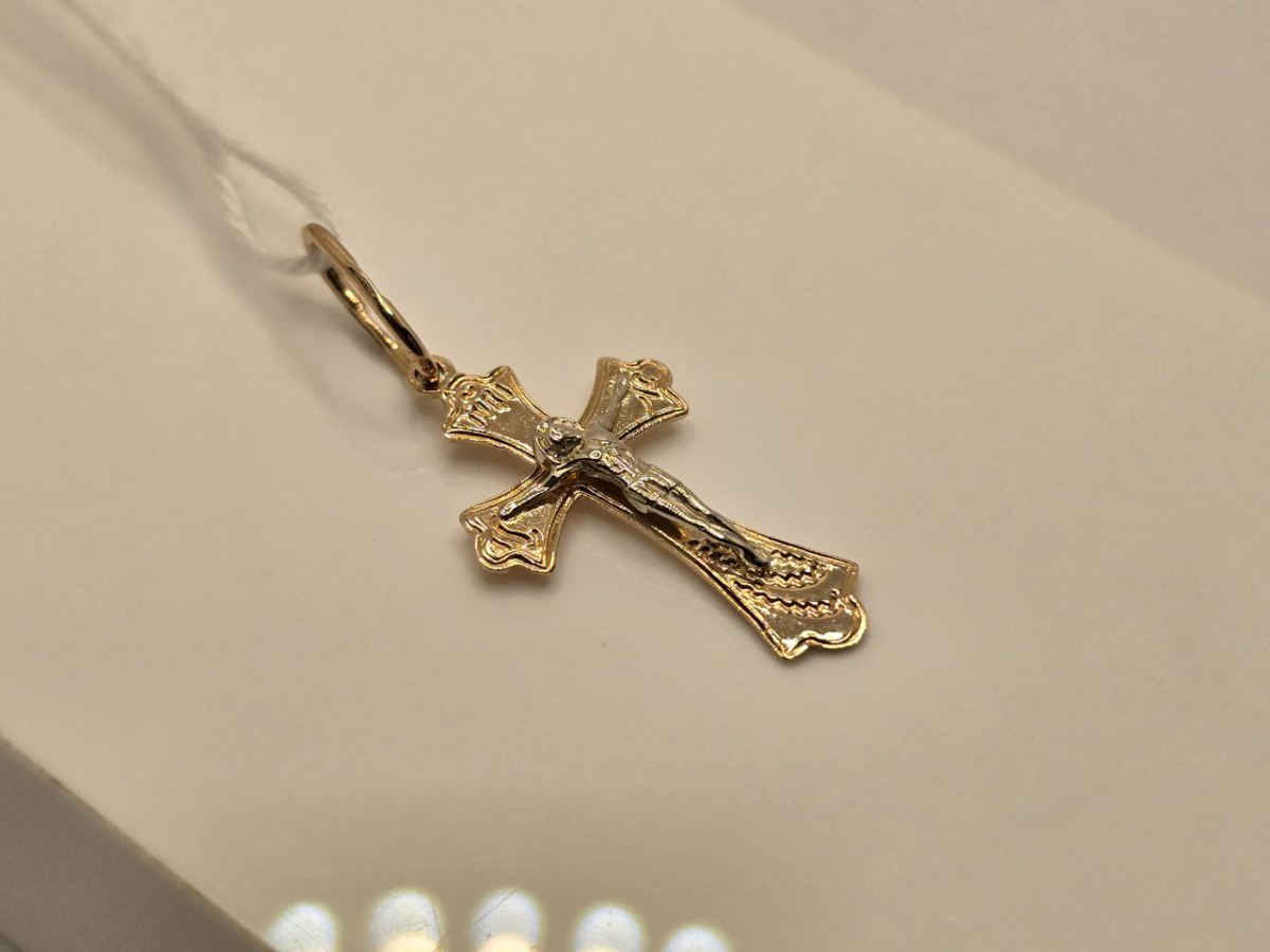 ПОДВЕСКА КРЕСТ БЕЗ КАМНЯ (Au 585)