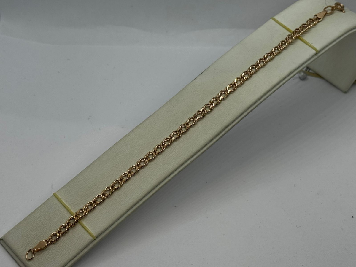 БРАСЛЕТ ПУСТОТЕЛЫЙ Ромб двойной (Au 585)