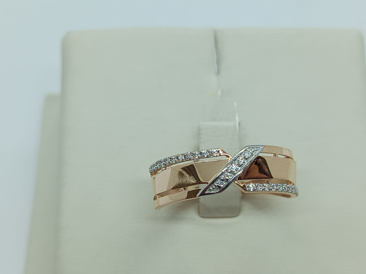 КОЛЬЦО С КАМНЯМИ (Au 585)