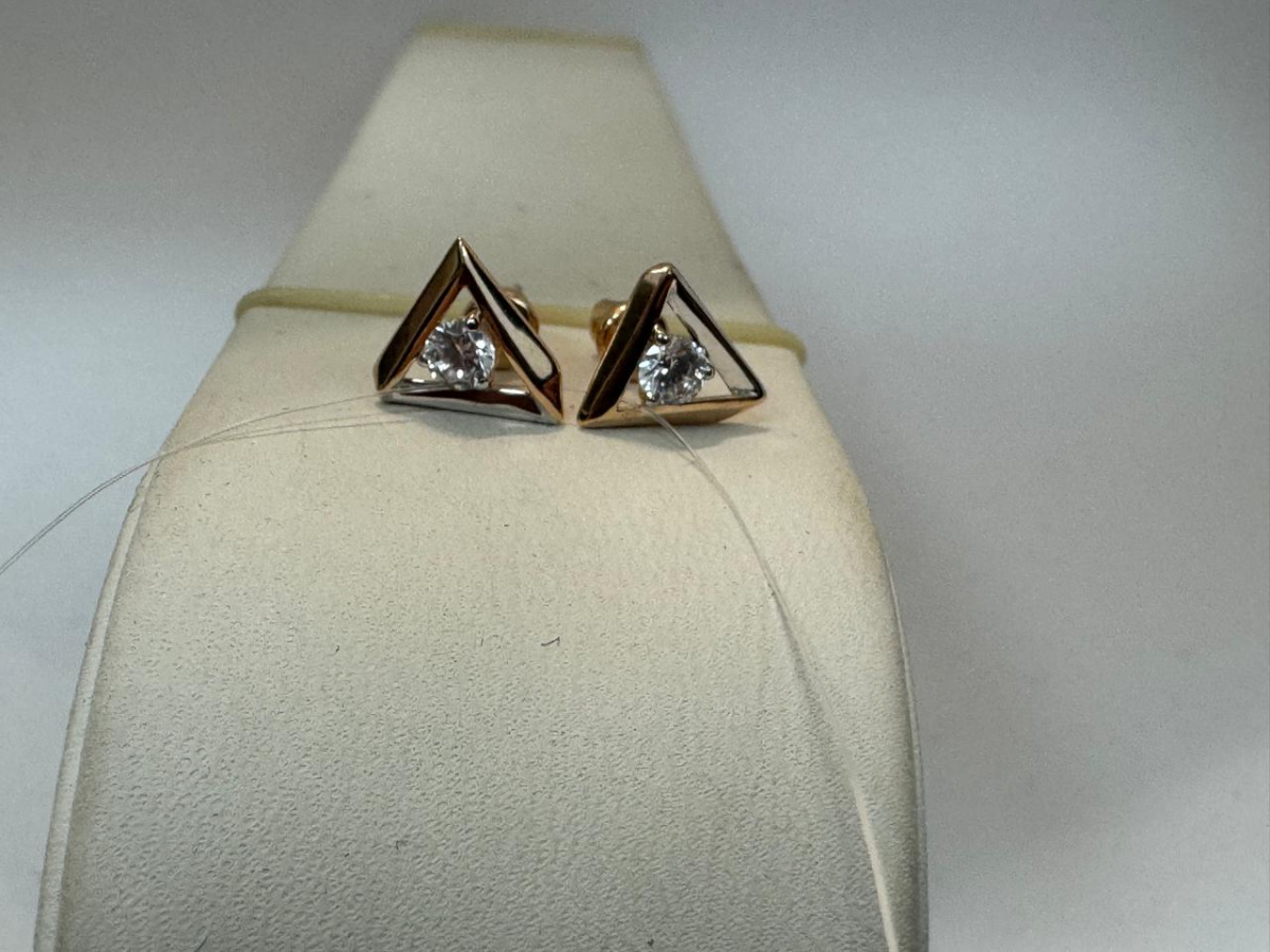 СЕРЬГИ ПУСЕТЫ с камнем (Au 585)