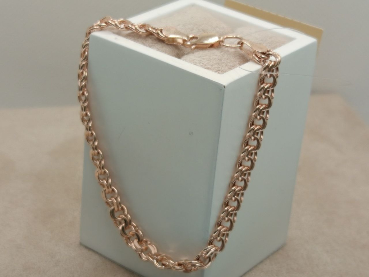 БРАСЛЕТ ПУСТОТЕЛЫЙ Бисмарк (Au 585)