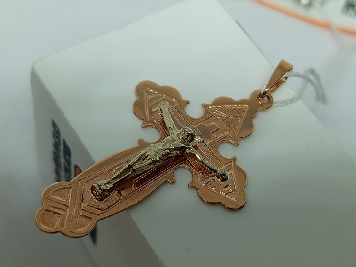 ПОДКБК585 ПОДВЕСКА КРЕСТ БЕЗ КАМНЯ (Au 585)