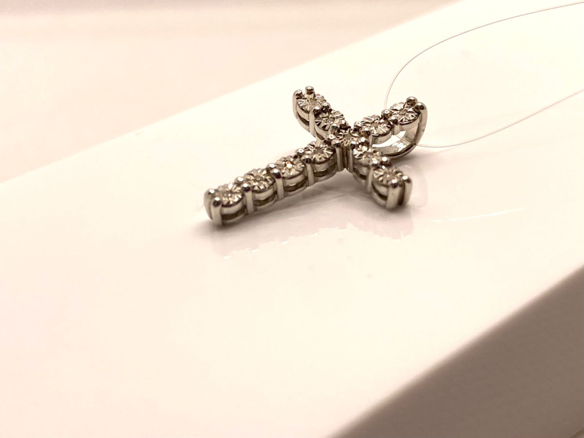 ПОДВЕСКА КРЕСТ Бриллиант (Ag 925)