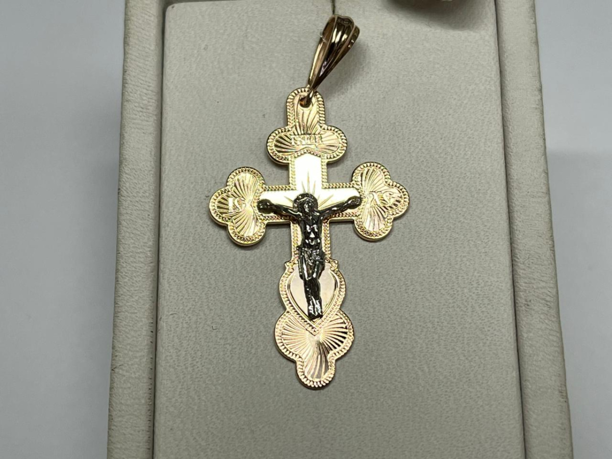 ПОДВЕСКА КРЕСТ без камня (Au 585)