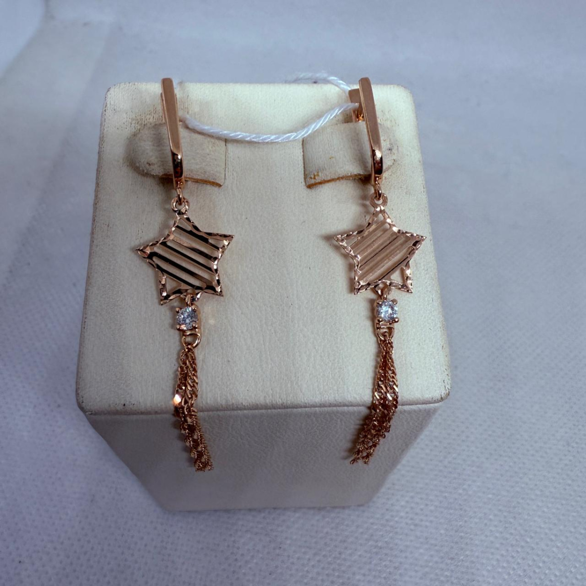 СКМ585 СЕРЬГИ С КАМНЕМ (Au 585)