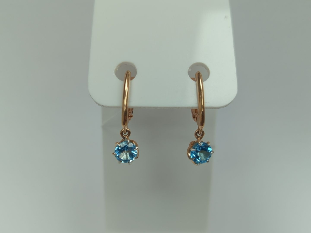 СЕРЬГИ С КАМНЕМ (Au 585)