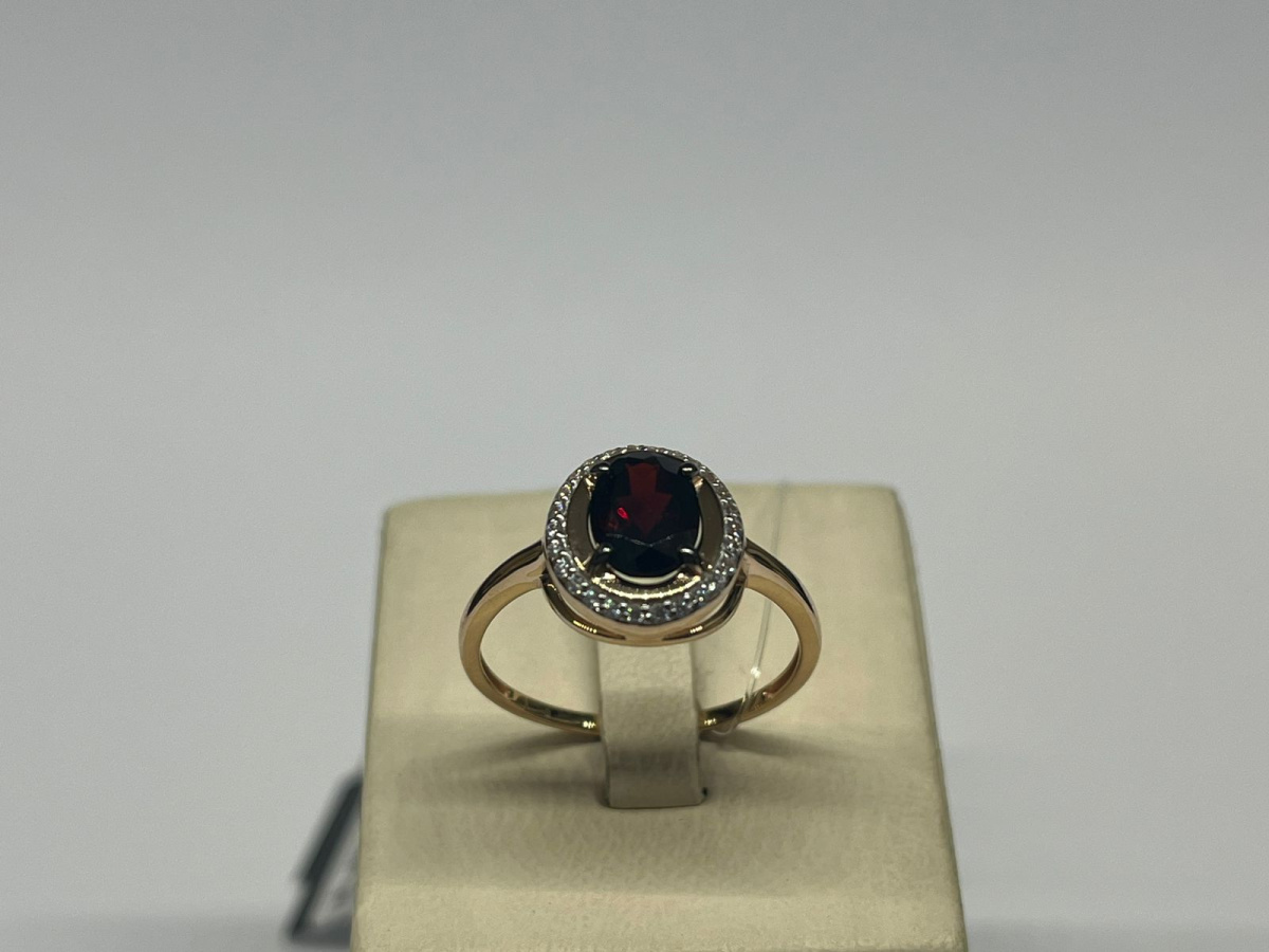 КОЛЬЦО ГРАНАТ с камнями (Au 585)