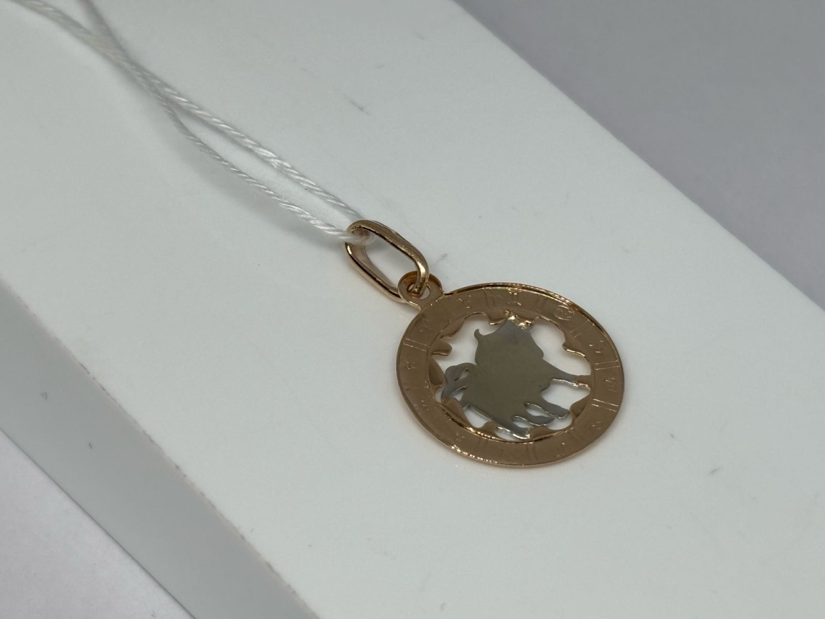 ПОДЗЗТ585 ПОДВЕСКА ЗНАК ЗОДИАКА ТЕЛЕЦ (Au 585)
