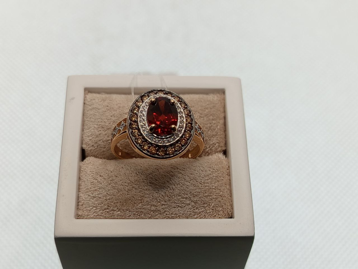 КОЛЬЦО ГРАНАТ с камнями (Au 585)