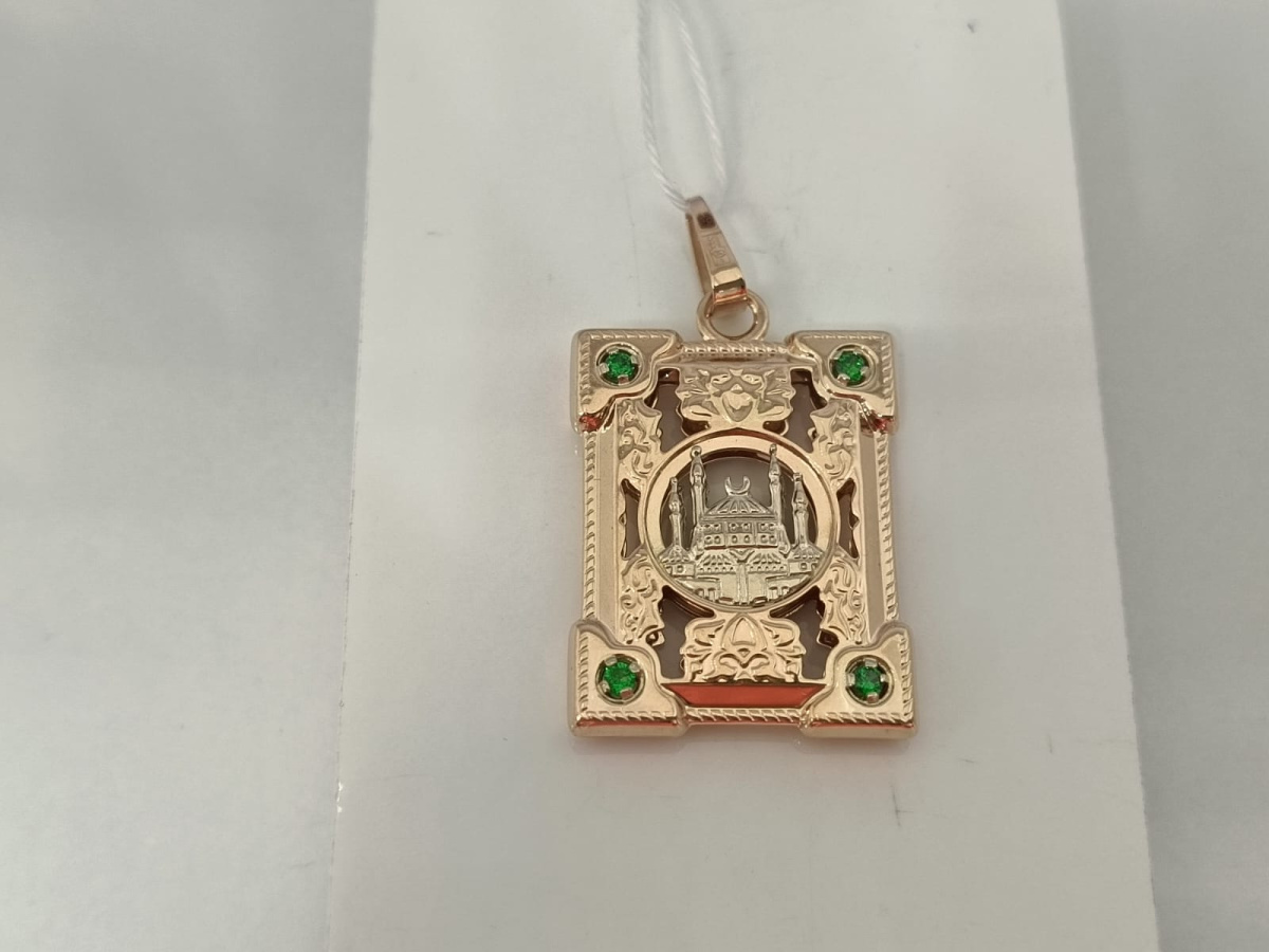 ПОДМКИ585 ПОДВЕСКА МЕЧЕТЬ С КАМНЯМИ (Au 585)