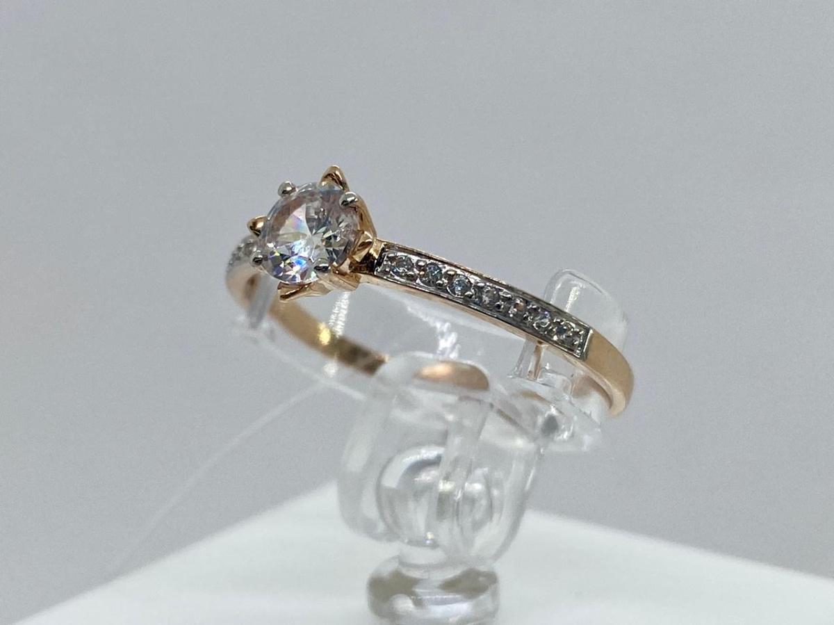 КОЛЬЦО С КАМНЯМИ (Au 585)