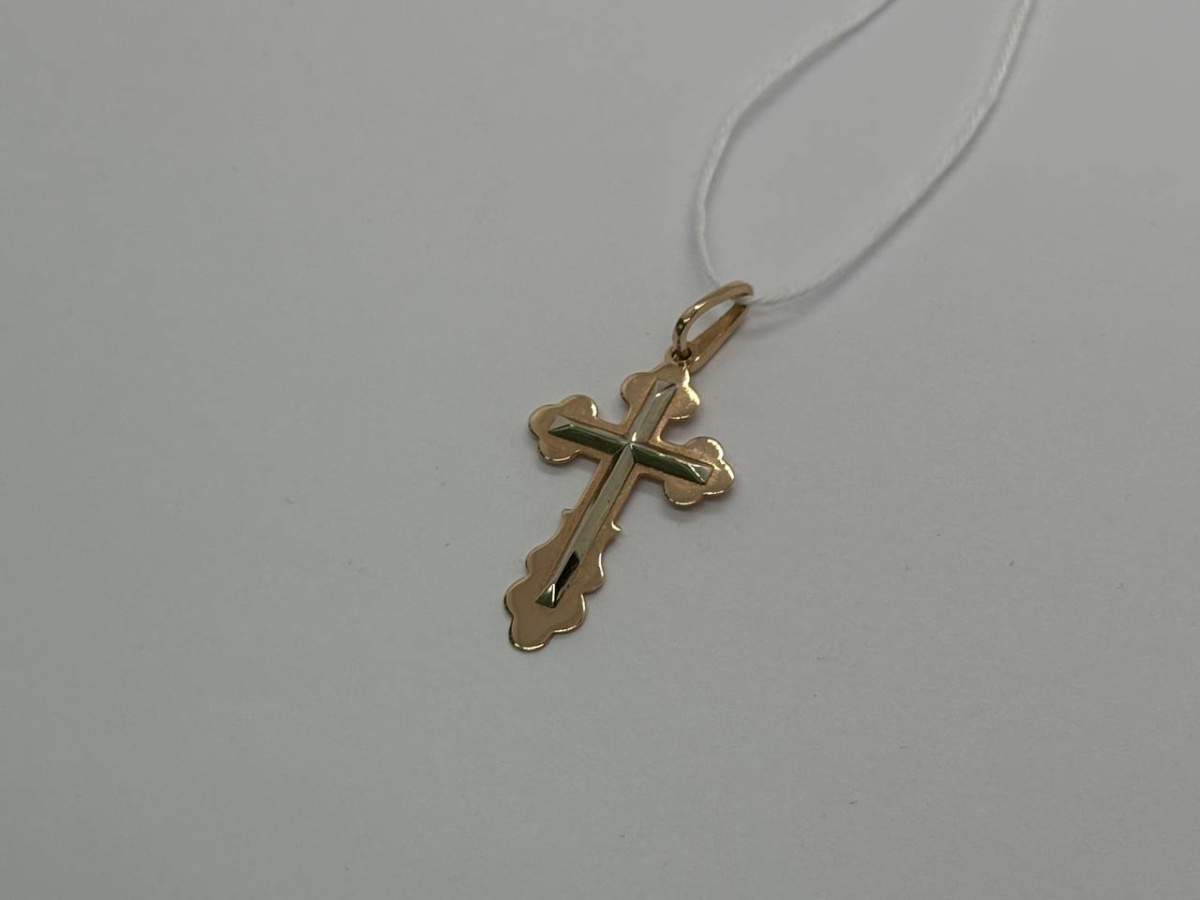 ПОДКБК585 ПОДВЕСКА КРЕСТ БЕЗ КАМНЯ (Au 585)