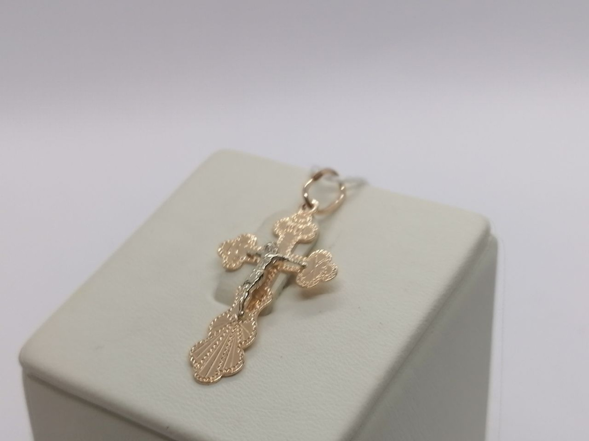 ПОДКБК585 ПОДВЕСКА КРЕСТ БЕЗ КАМНЯ (Au 585)